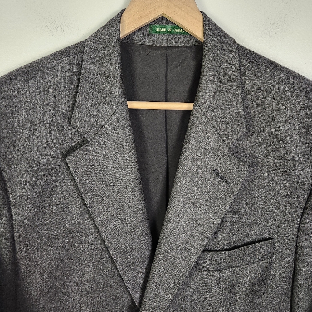 EUC LRL Ralph Lauren Charcoal‎ Gray Single Breasted Suit Jacket Size 42R #677 - Picture 2 of 12
